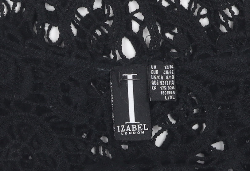Izabel London Women's Black Crochet Blouse Size 12/14