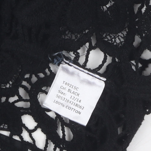 Izabel London Women's Black Crochet Blouse Size 12/14