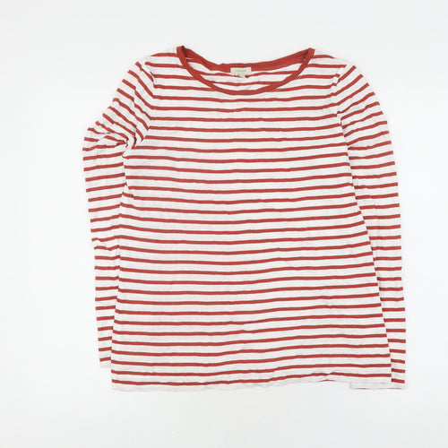 Jigsaw Women's Red Striped Basic T-Shirt M