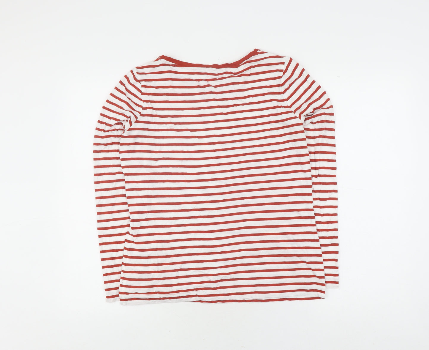 Jigsaw Women's Red Striped Basic T-Shirt M