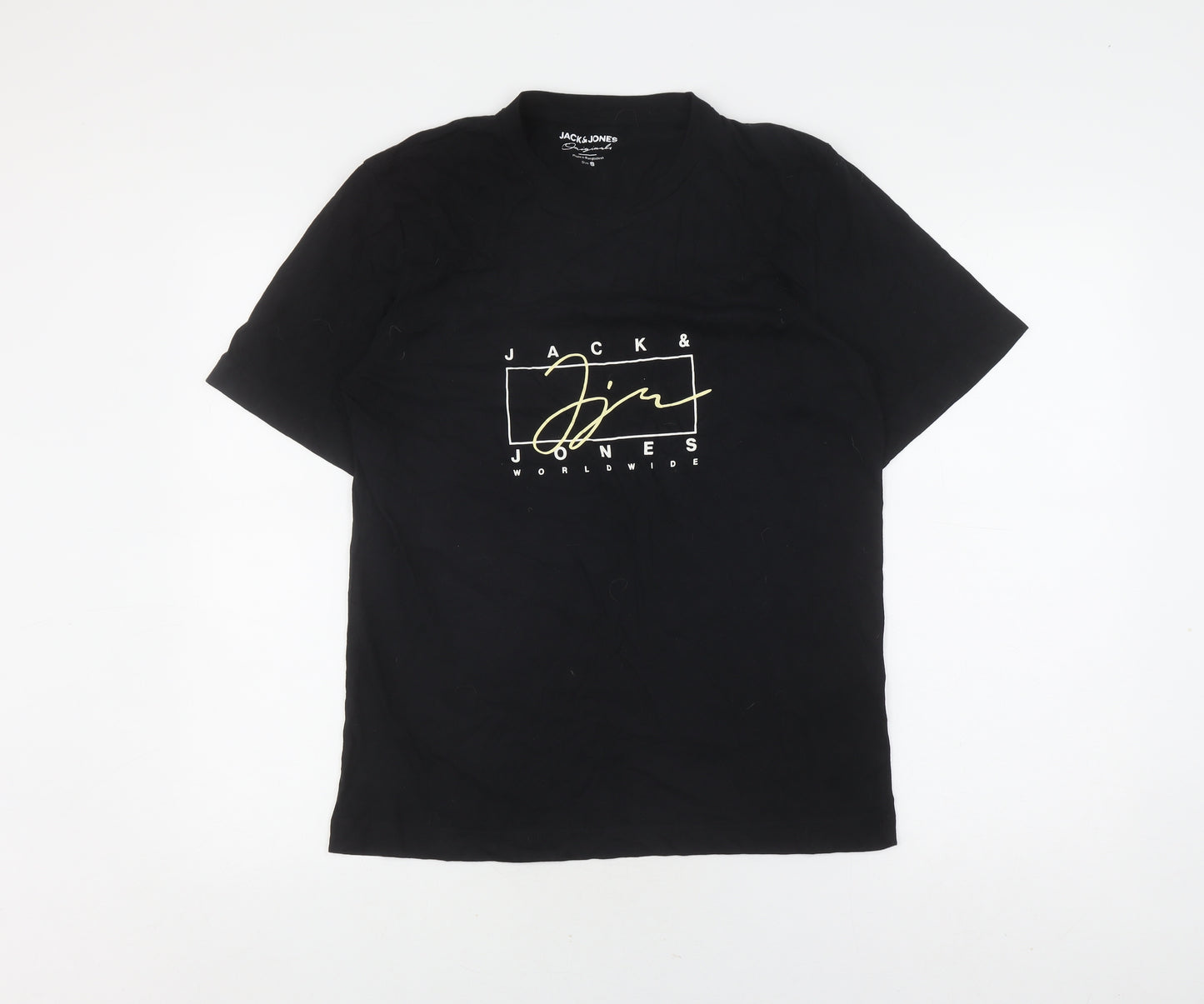 Jack & Jones Men’s Black Regular Fit T-Shirt, S