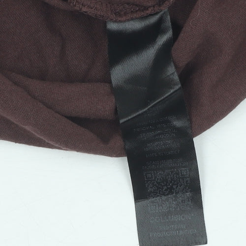 Collusion Men's Brown Cotton Logo T-Shirt - M
