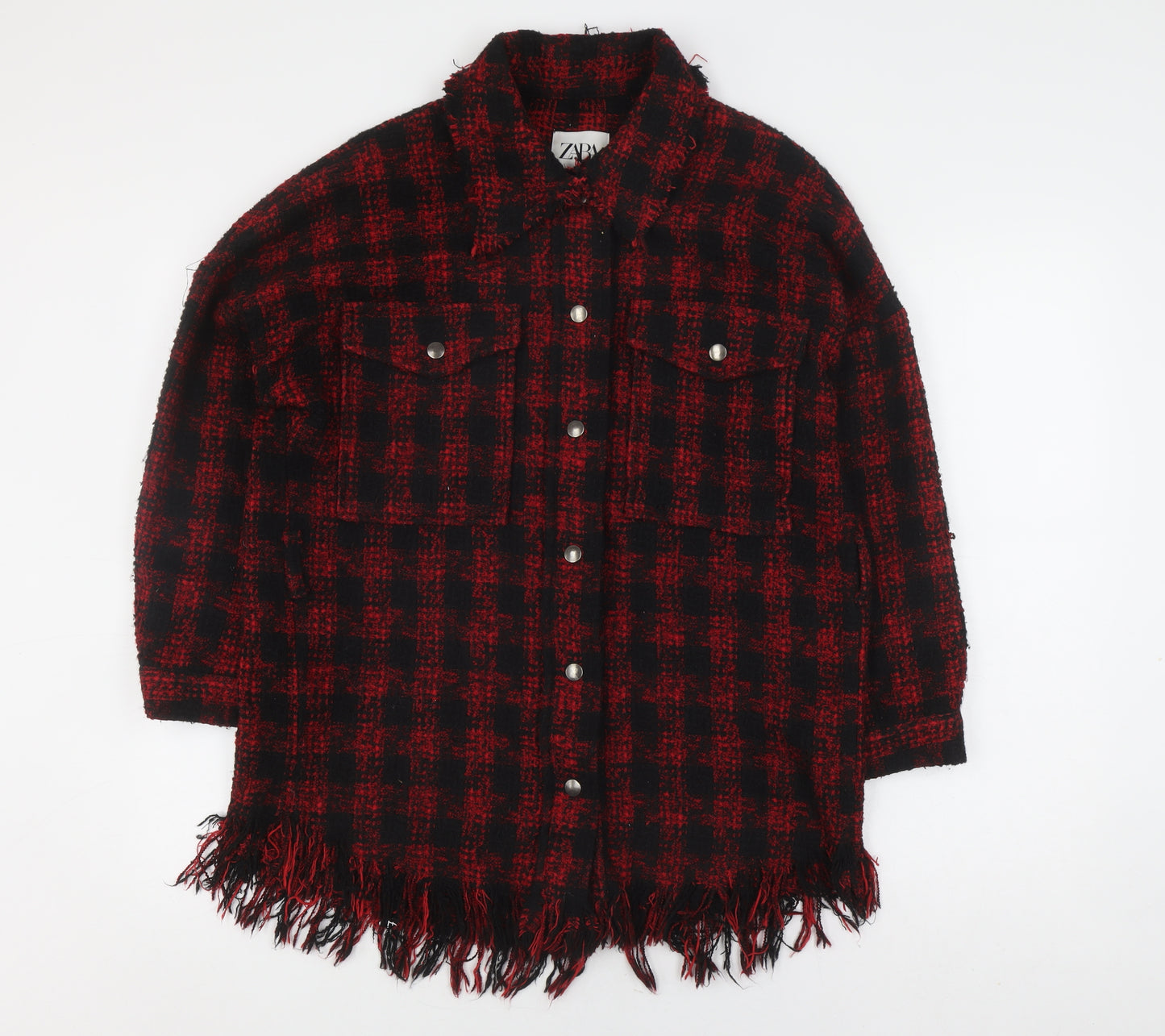 Zara Women's Red Black Check Jacket XS
