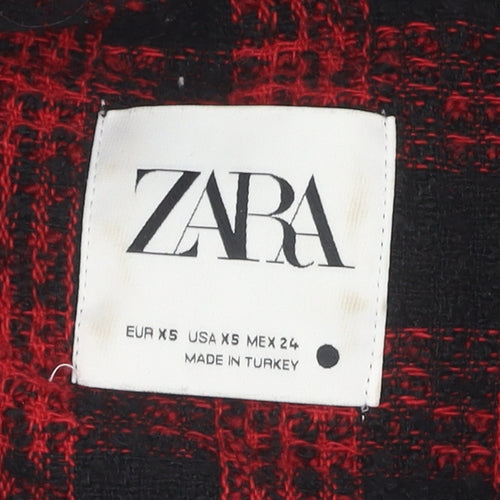 Zara Women's Red Black Check Jacket XS
