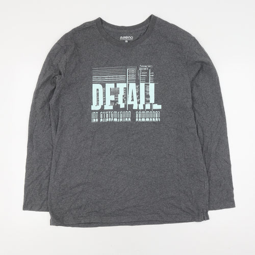 Baleno Men's XL Grey Cotton Graphic Jumper