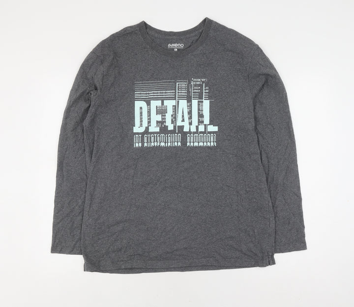 Baleno Men's XL Grey Cotton Graphic Jumper