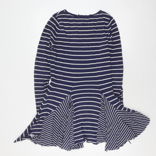 Marks and Spencer Women's Blue Striped T-Shirt Size 10