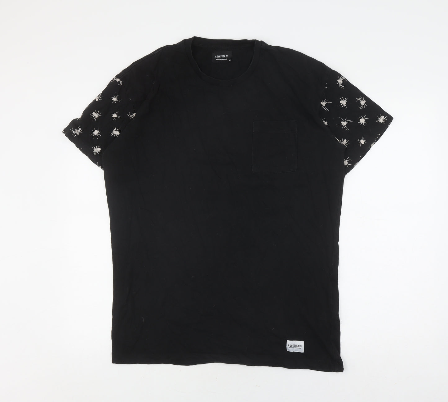 A Question Of Unisex Black Graphic T-Shirt, Medium