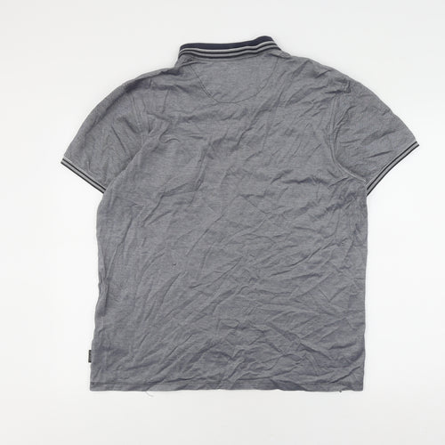 A.M. London Men's Grey XL Polo Shirt - Casual Cotton Blend