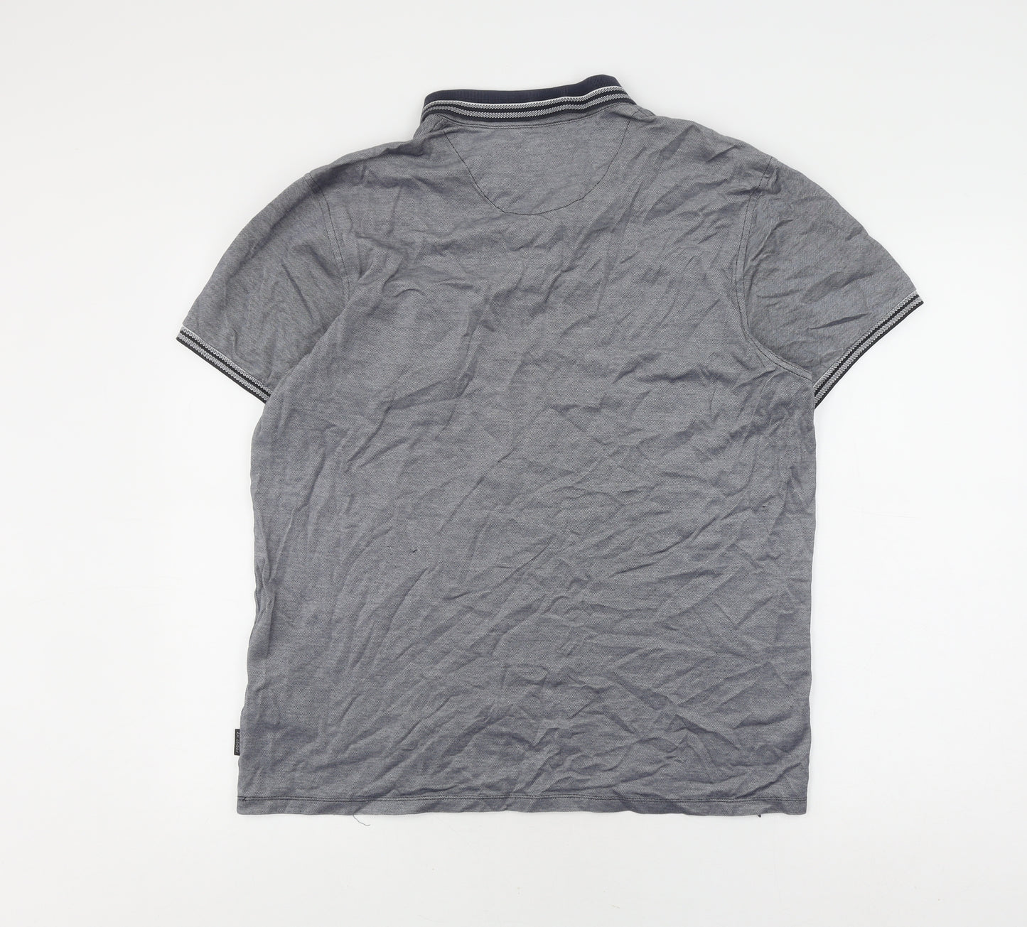 A.M. London Men's Grey XL Polo Shirt - Casual Cotton Blend