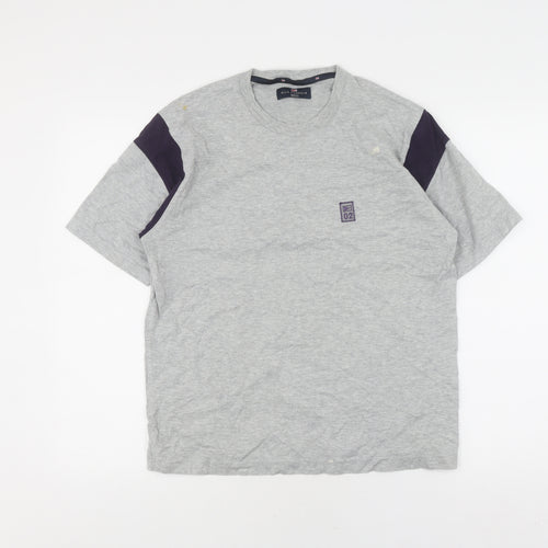 Marks and Spencer Grey Men's Cotton T-Shirt, S, Short Sleeve