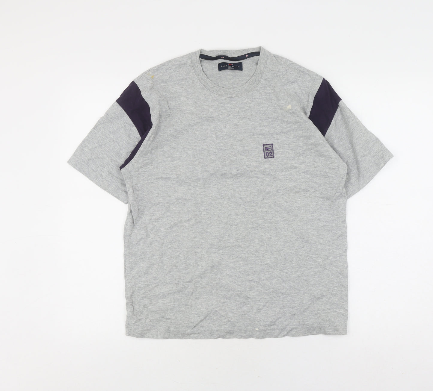 Marks and Spencer Grey Men's Cotton T-Shirt, S, Short Sleeve