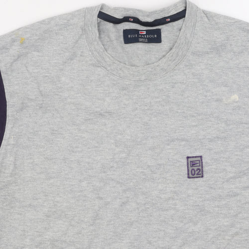 Marks and Spencer Grey Men's Cotton T-Shirt, S, Short Sleeve