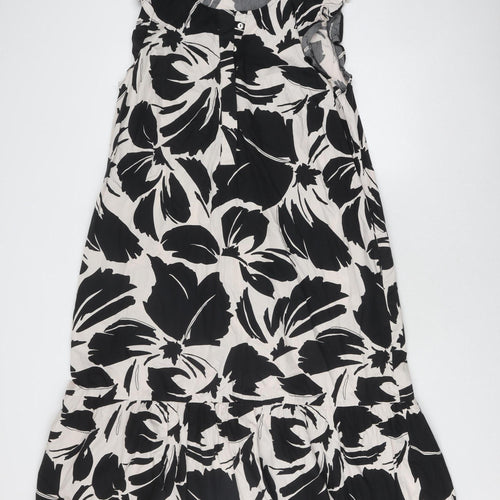 Marks and Spencer Women's Black Floral Dress Size 14