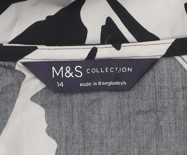 Marks and Spencer Women's Black Floral Dress Size 14