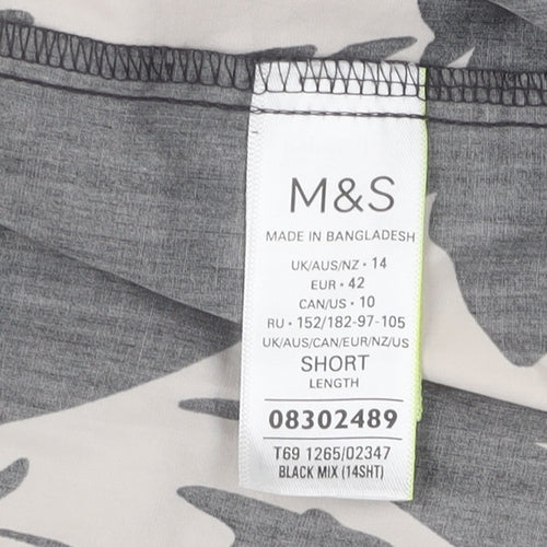 Marks and Spencer Women's Black Floral Dress Size 14