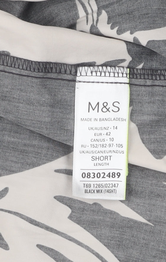 Marks and Spencer Women's Black Floral Dress Size 14