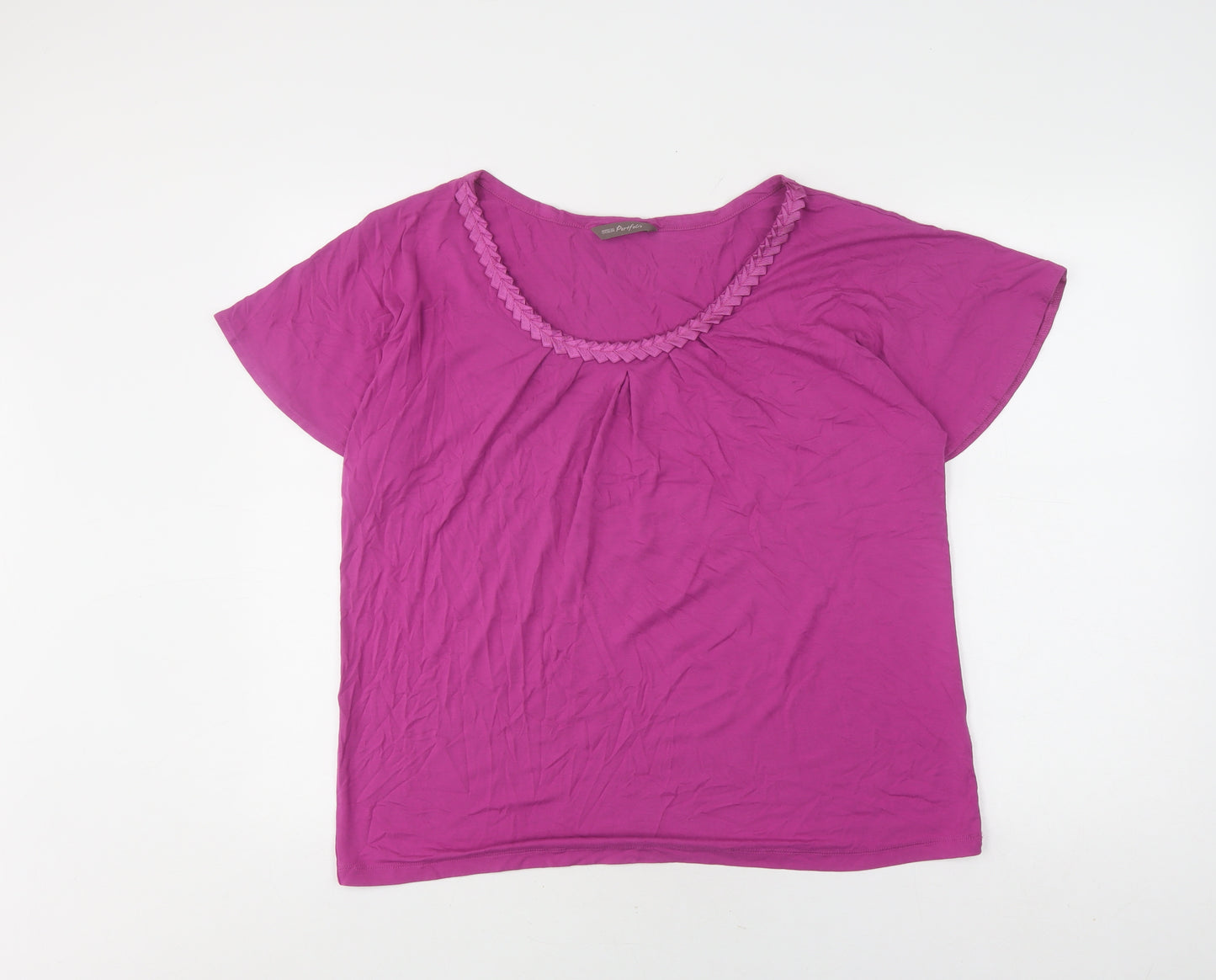 Marks and Spencer Women's Pink T-Shirt, Size 18, Casual Fit