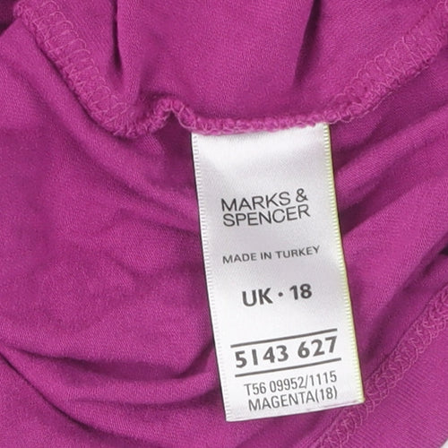 Marks and Spencer Women's Pink T-Shirt, Size 18, Casual Fit
