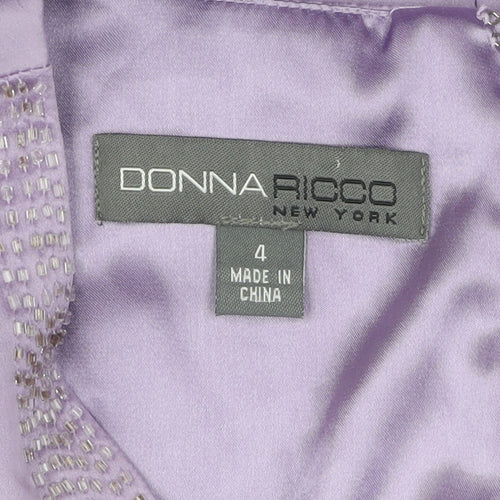 Donna Ricco Women's Purple Sleeveless Dress