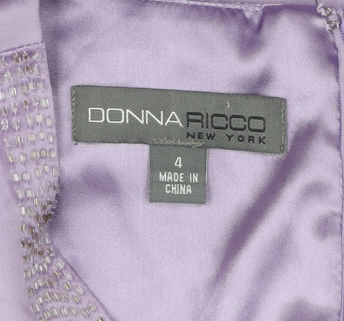 Donna Ricco Women's Purple Sleeveless Dress