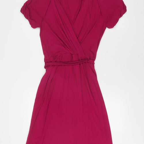 Marks and Spencer Women's Flutter Sleeve Pink Dress Size 12