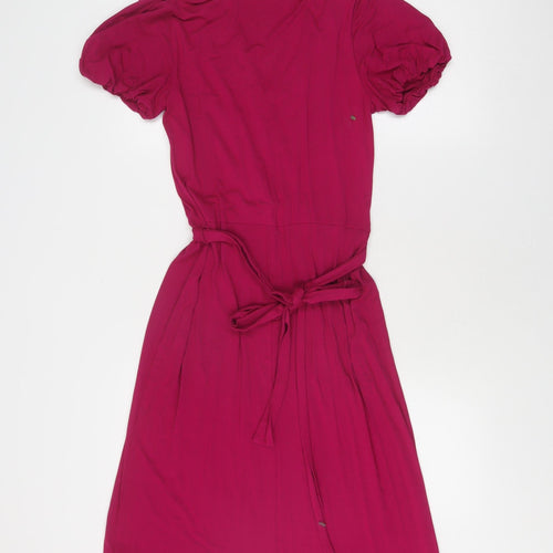 Marks and Spencer Women's Flutter Sleeve Pink Dress Size 12