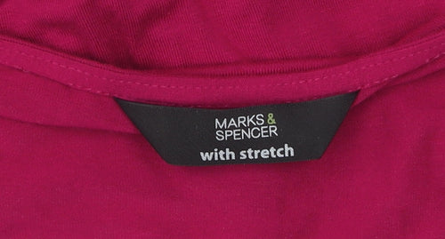 Marks and Spencer Women's Flutter Sleeve Pink Dress Size 12