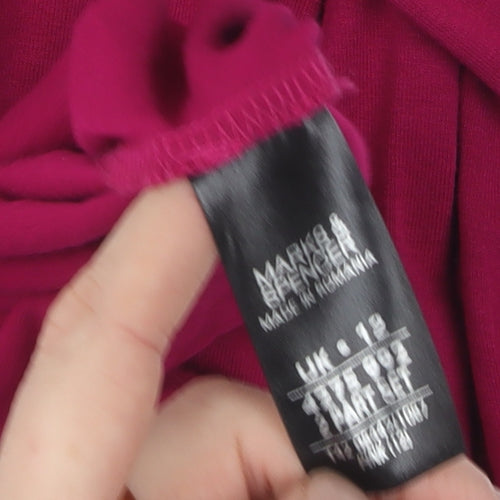 Marks and Spencer Women's Flutter Sleeve Pink Dress Size 12