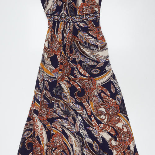 Monsoon Women's Multicoloured A-Line Paisley Dress, Size 8