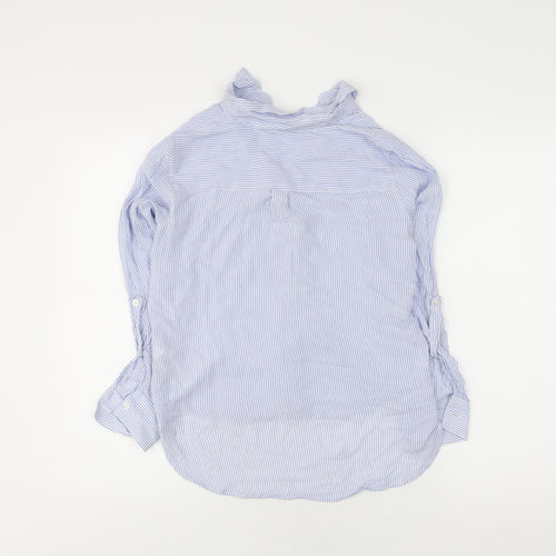 Next Women’s Blue Striped Button-Up Shirt, 6 Plus, Petites