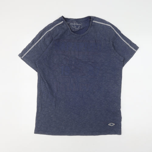 Napapijri Men's Blue Short Sleeve Crew Neck T-Shirt L