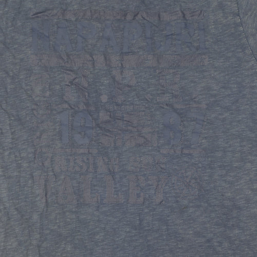 Napapijri Men's Blue Short Sleeve Crew Neck T-Shirt L