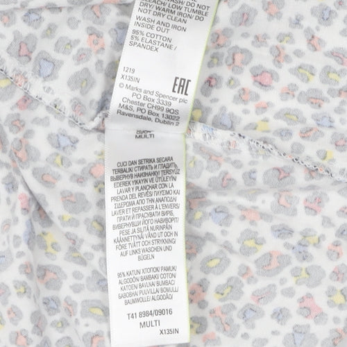 Marks and Spencer Kids Multicoloured Animal Print T-Shirt Size 12