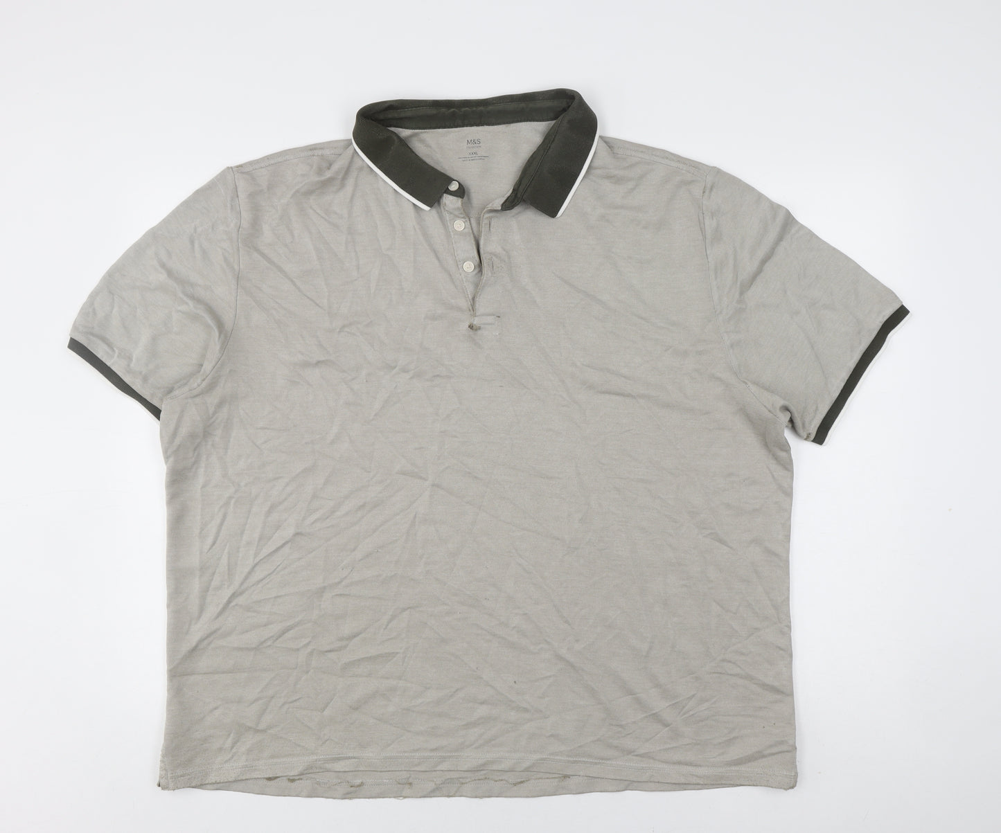 Marks & Spencer Men's 2XL Grey Polo Shirt