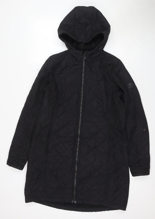 TOG24 Women's Black Quilted Mid-Length Jacket Size 12