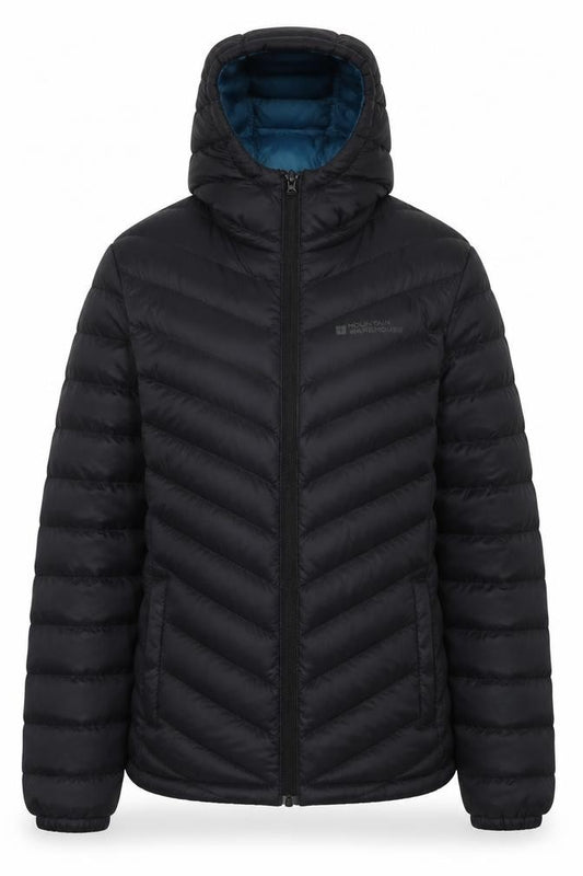 Front view of Mountain Warehouse Women's Black Puffer Jacket, size 6