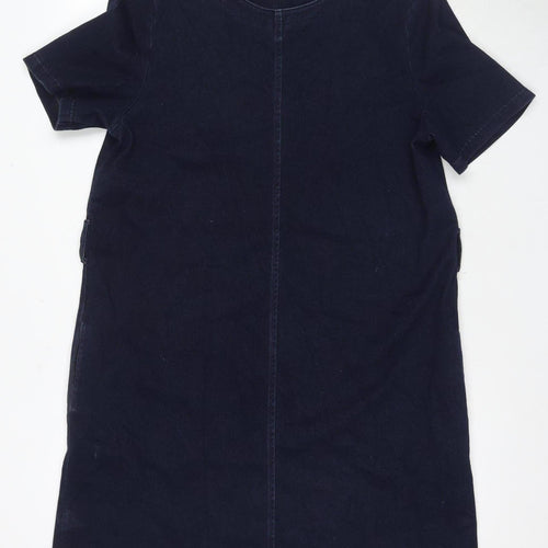 Next Women's Blue Round Neck Dress Size 14