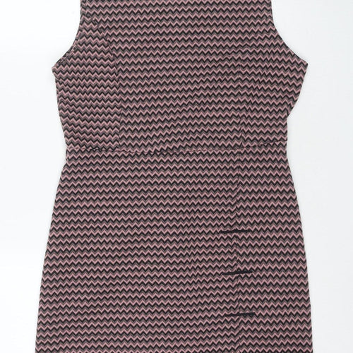 Apricot Women's Pink Chevron Shift Dress UK 12
