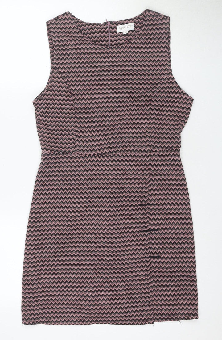 Apricot Women's Pink Chevron Shift Dress UK 12