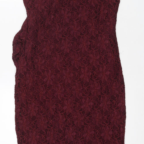 Dorothy Perkins Red Midi Lace Dress Women