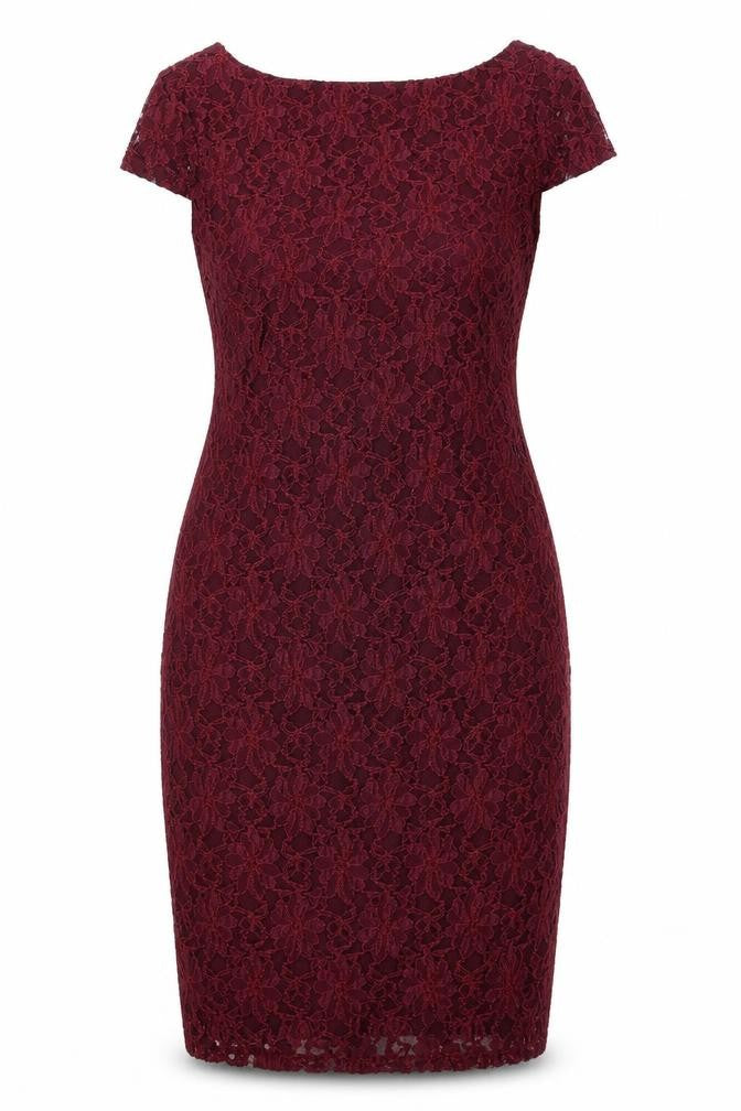Dorothy Perkins Red Midi Lace Dress Women