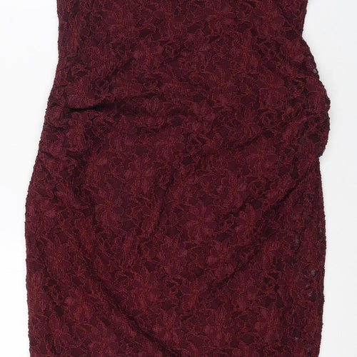 Dorothy Perkins Red Midi Lace Dress Women