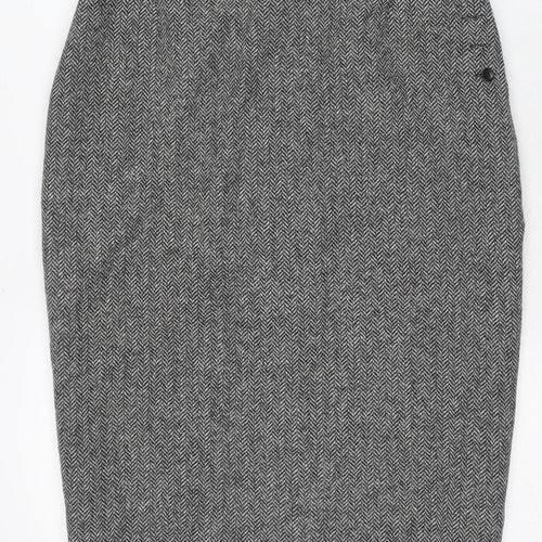 L.K. Bennett Women's Grey Herringbone Pencil Skirt, Size 12