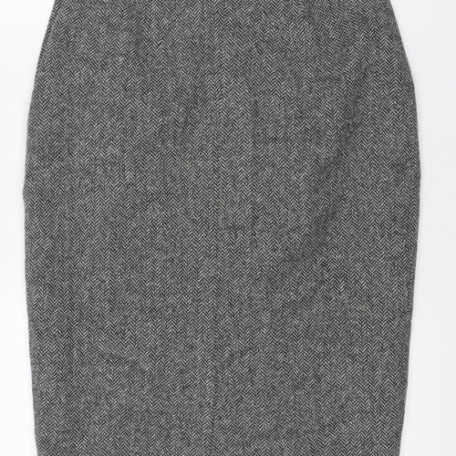 L.K. Bennett Women's Grey Herringbone Pencil Skirt, Size 12