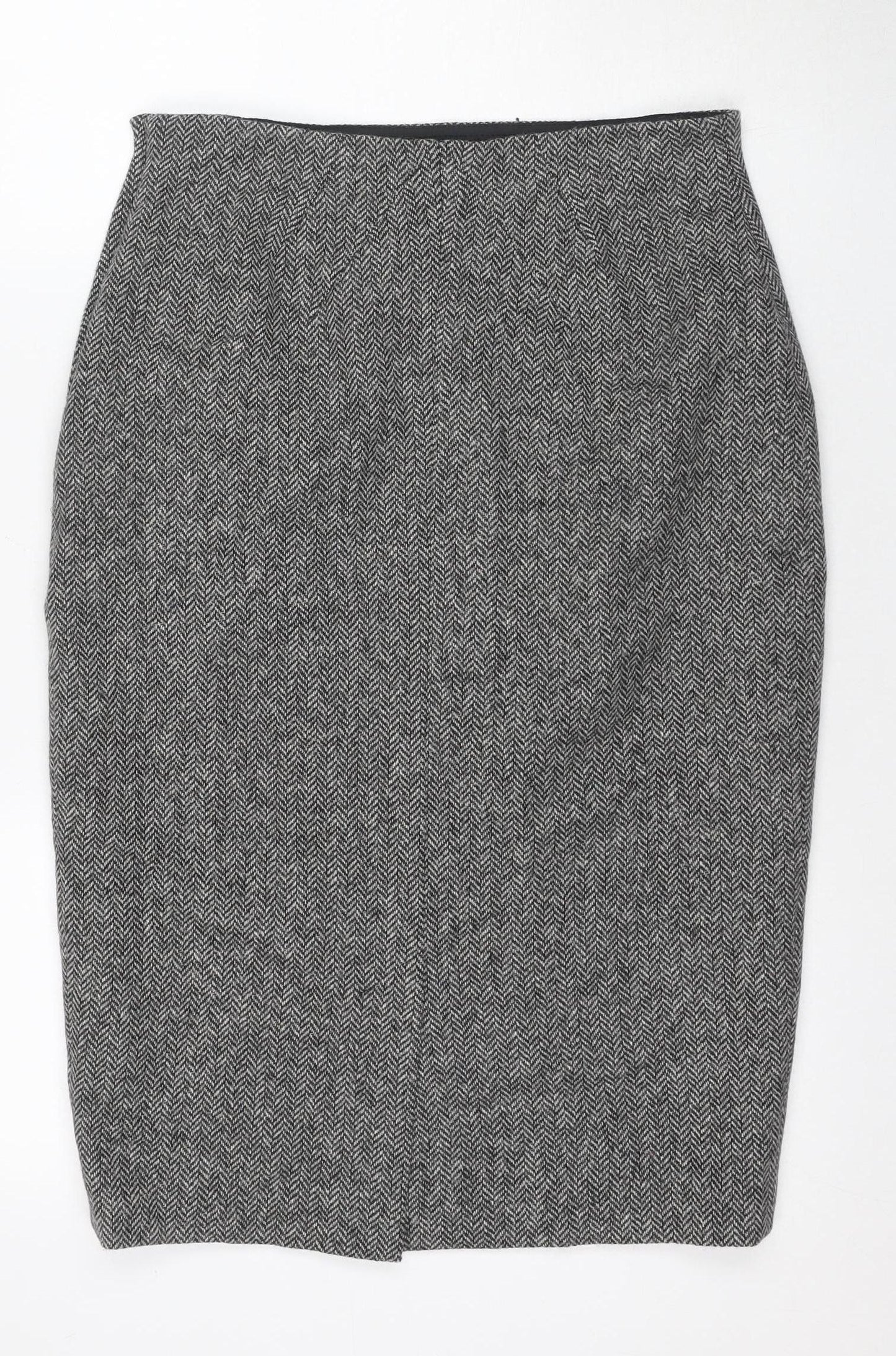 L.K. Bennett Women's Grey Herringbone Pencil Skirt, Size 12
