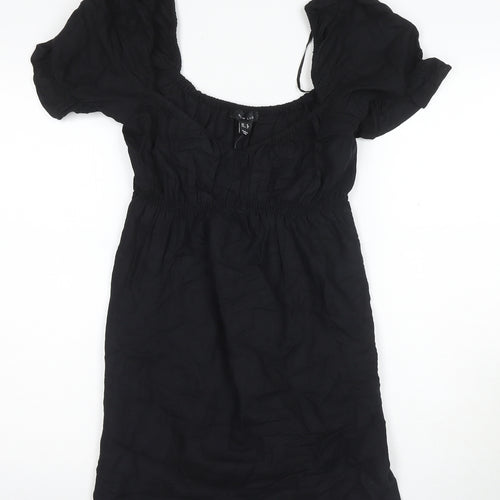 New Look Women's Black Short Puff Sleeve Dress