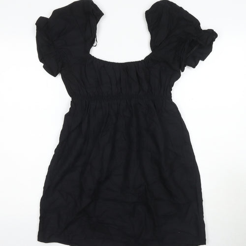 New Look Women's Black Short Puff Sleeve Dress