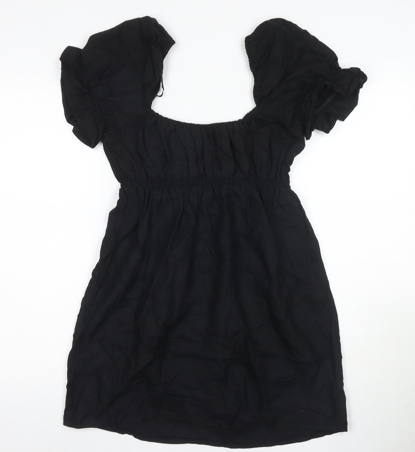 New Look Women's Black Short Puff Sleeve Dress