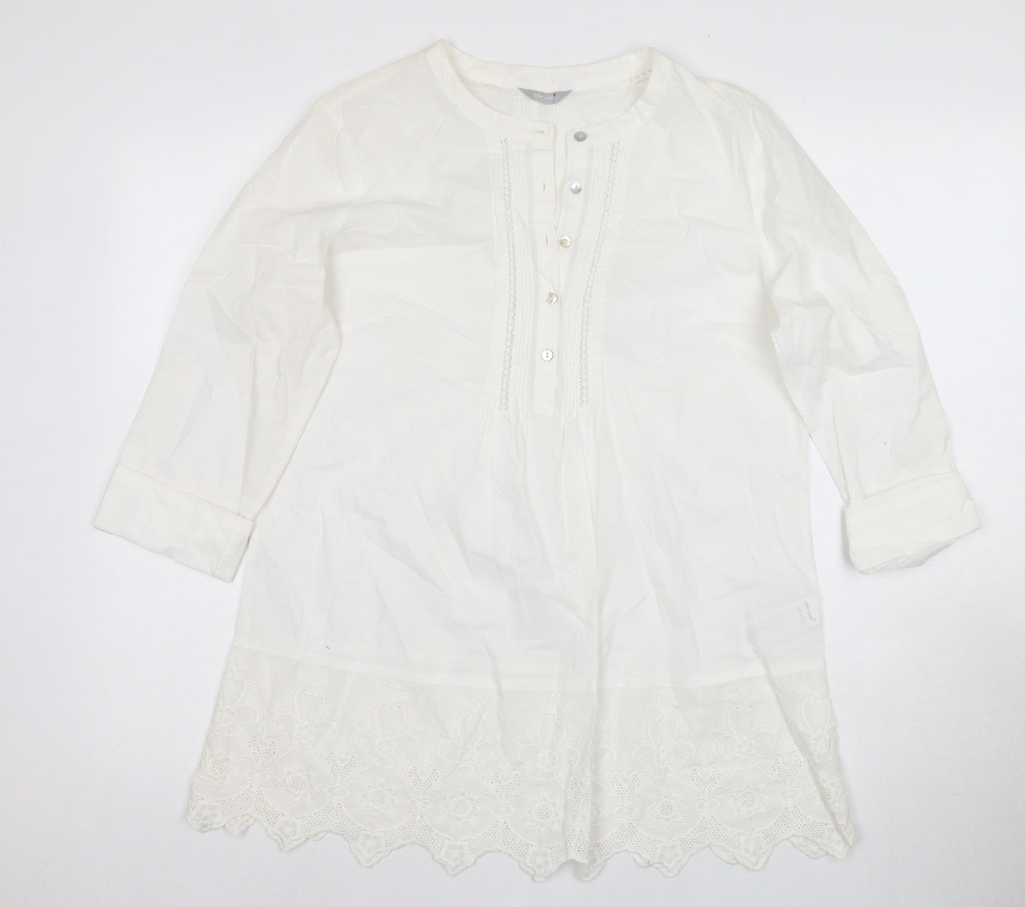 Marks and Spencer Women White Size 12 Cotton Dress